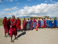 Maasai dance in a traditional manyatta, Tanzania